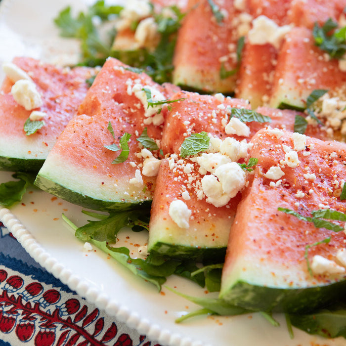 Dinner with Diane: Watermelon Wedges with Feta, Mint & Lime Dressing on Arugula