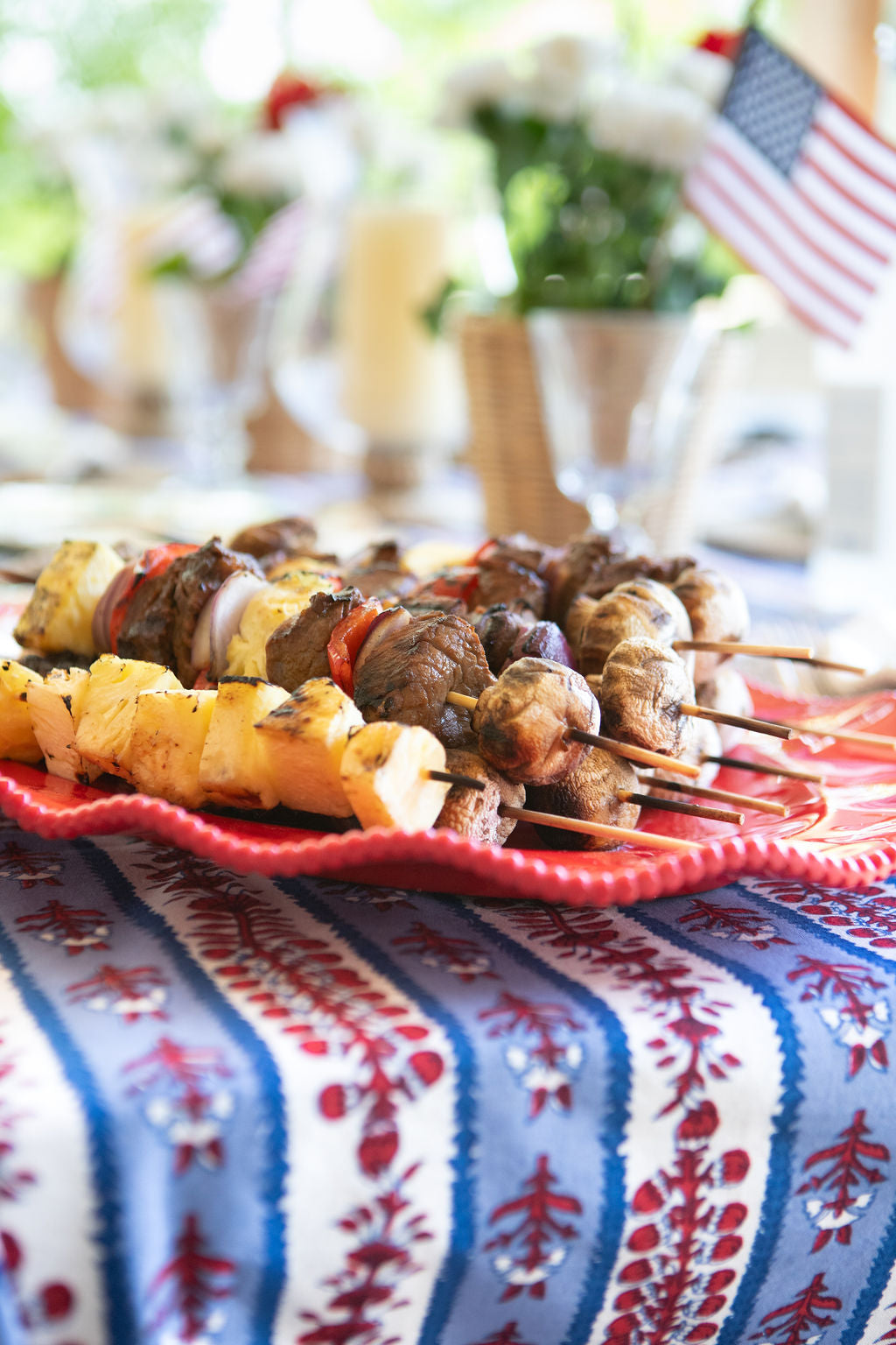 Dinner with Diane: Marinated Steak, Pineapple & Vegetable Kabobs
