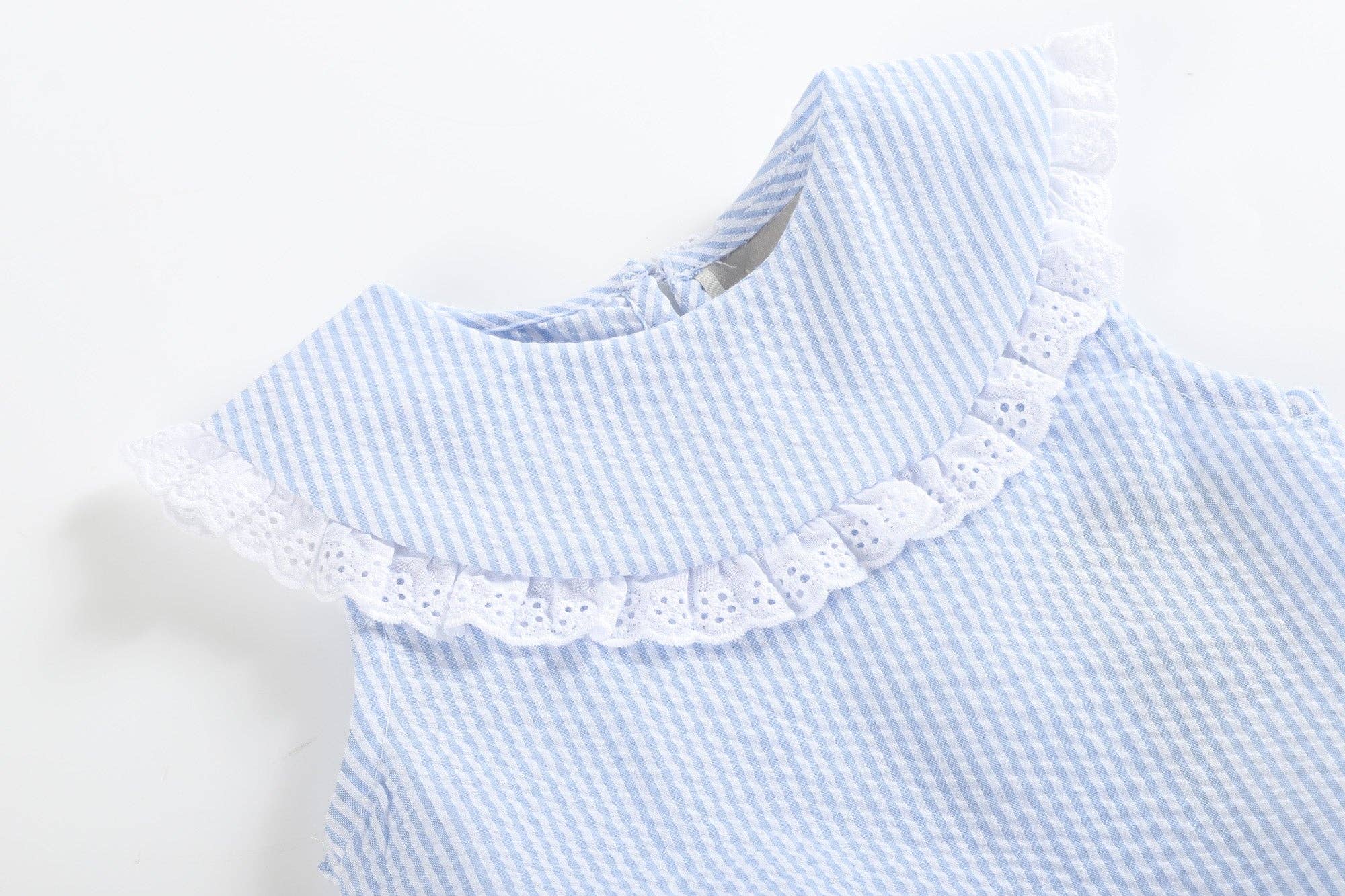 Seersucker Collared Bubble Romper