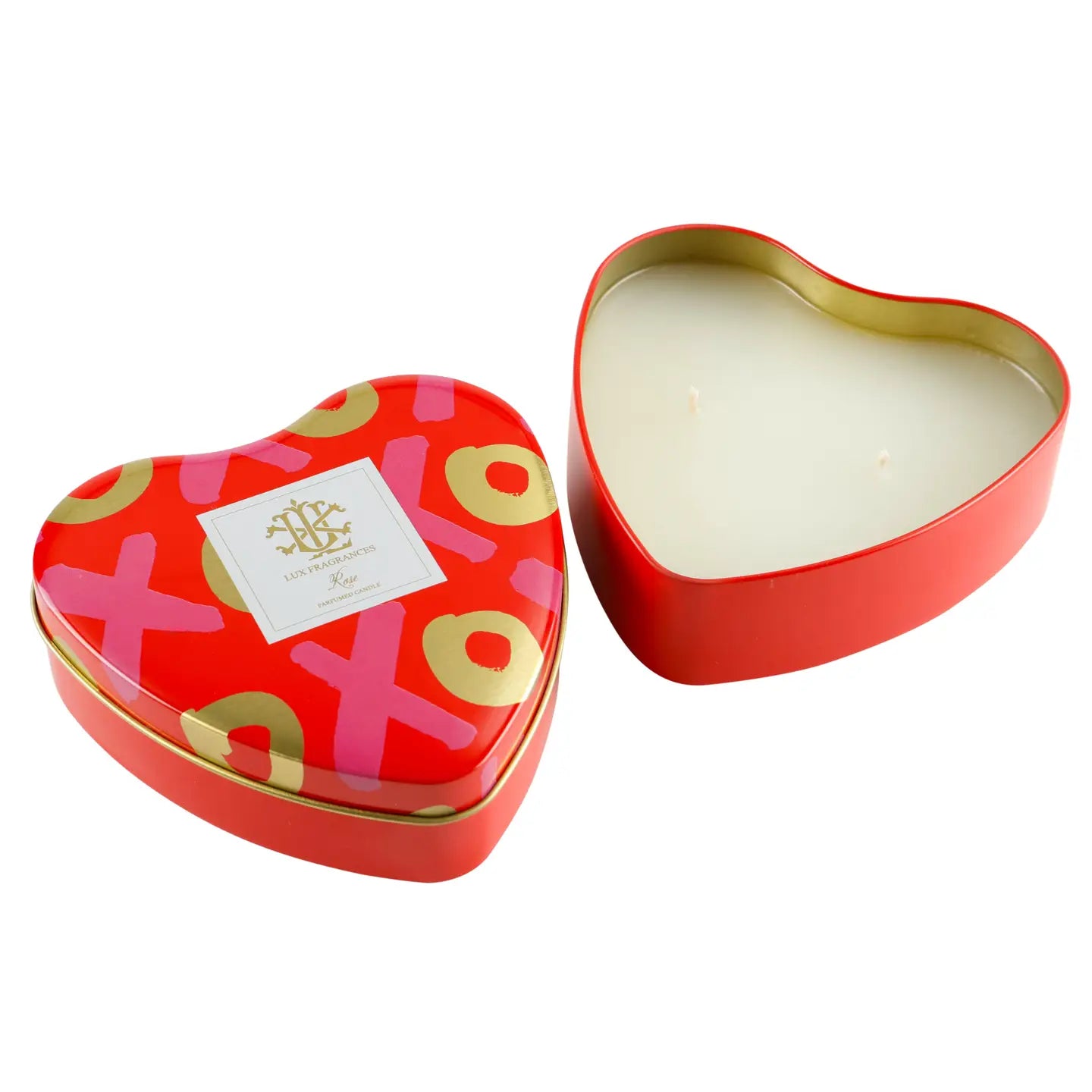 Rose Heart Tin Candle