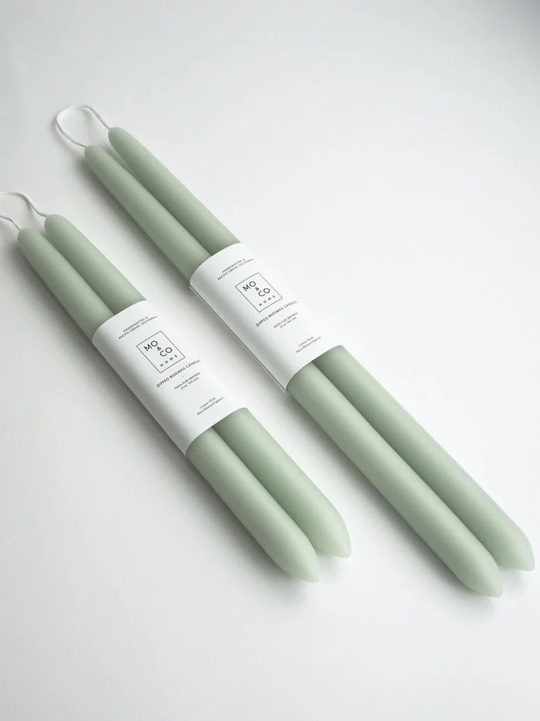 Beeswax Dipped Candles - Eucalyptus