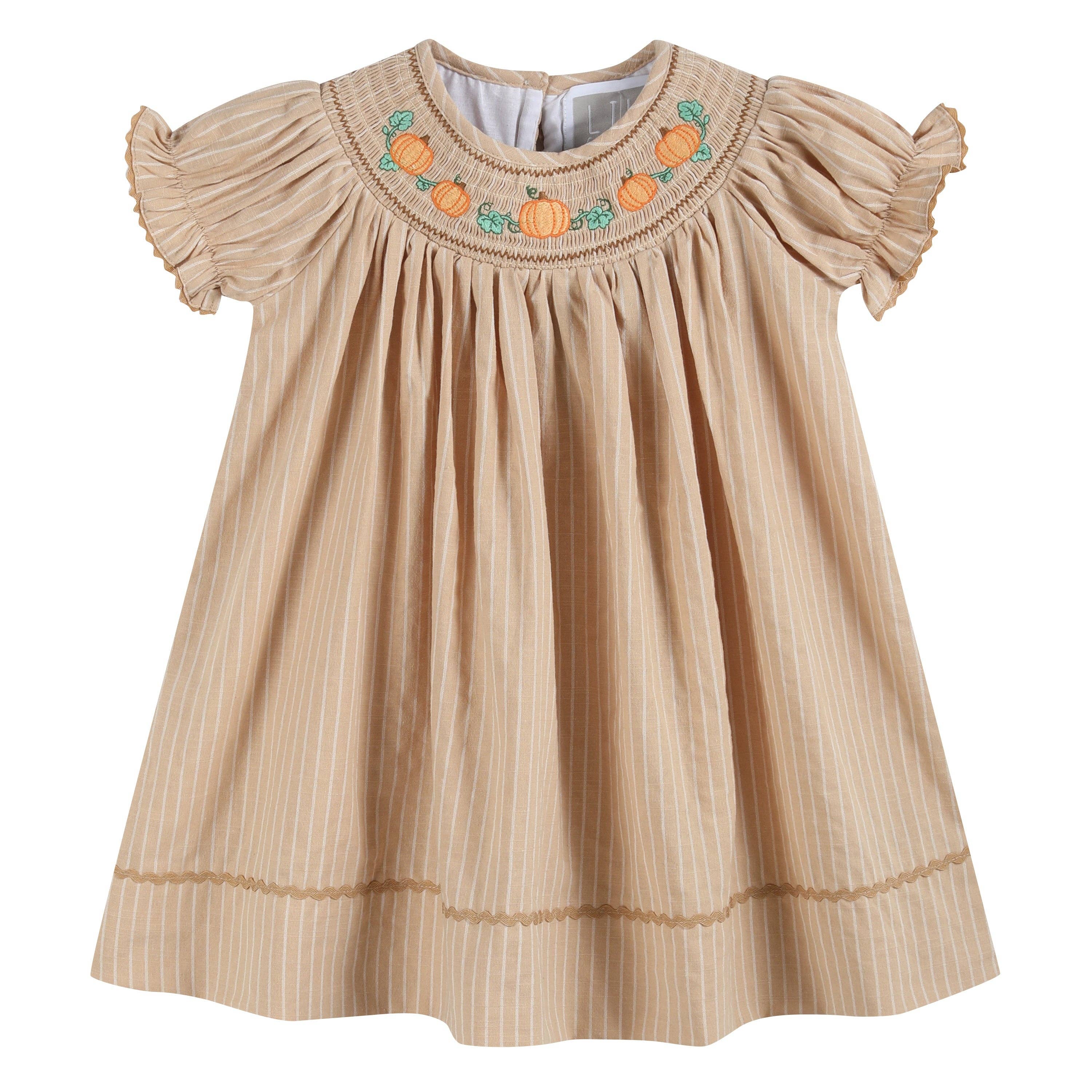 Pumpkin Smocked Bishop Dress