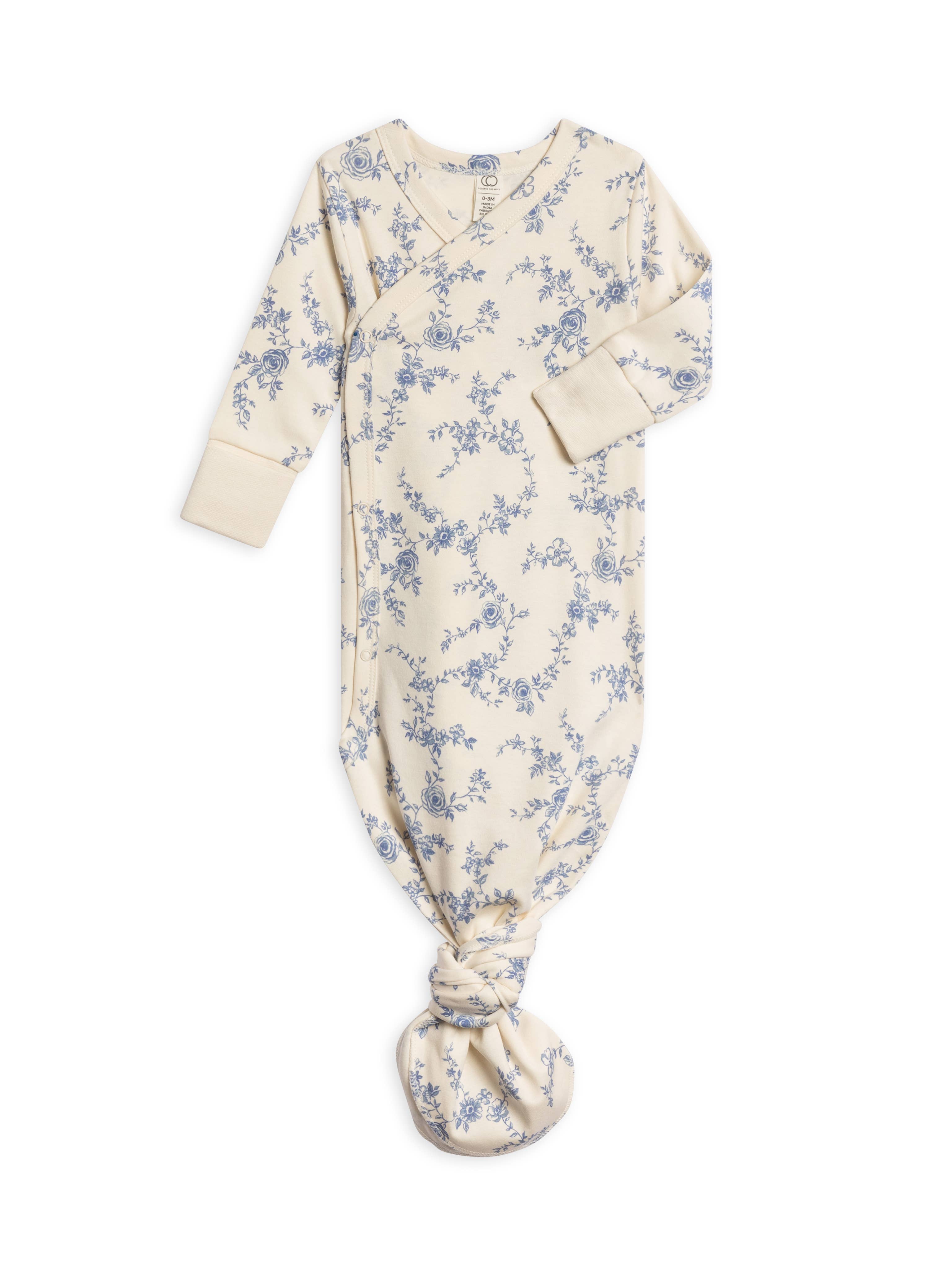 Organic Newborn Indy Kimono Gown Serena Floral