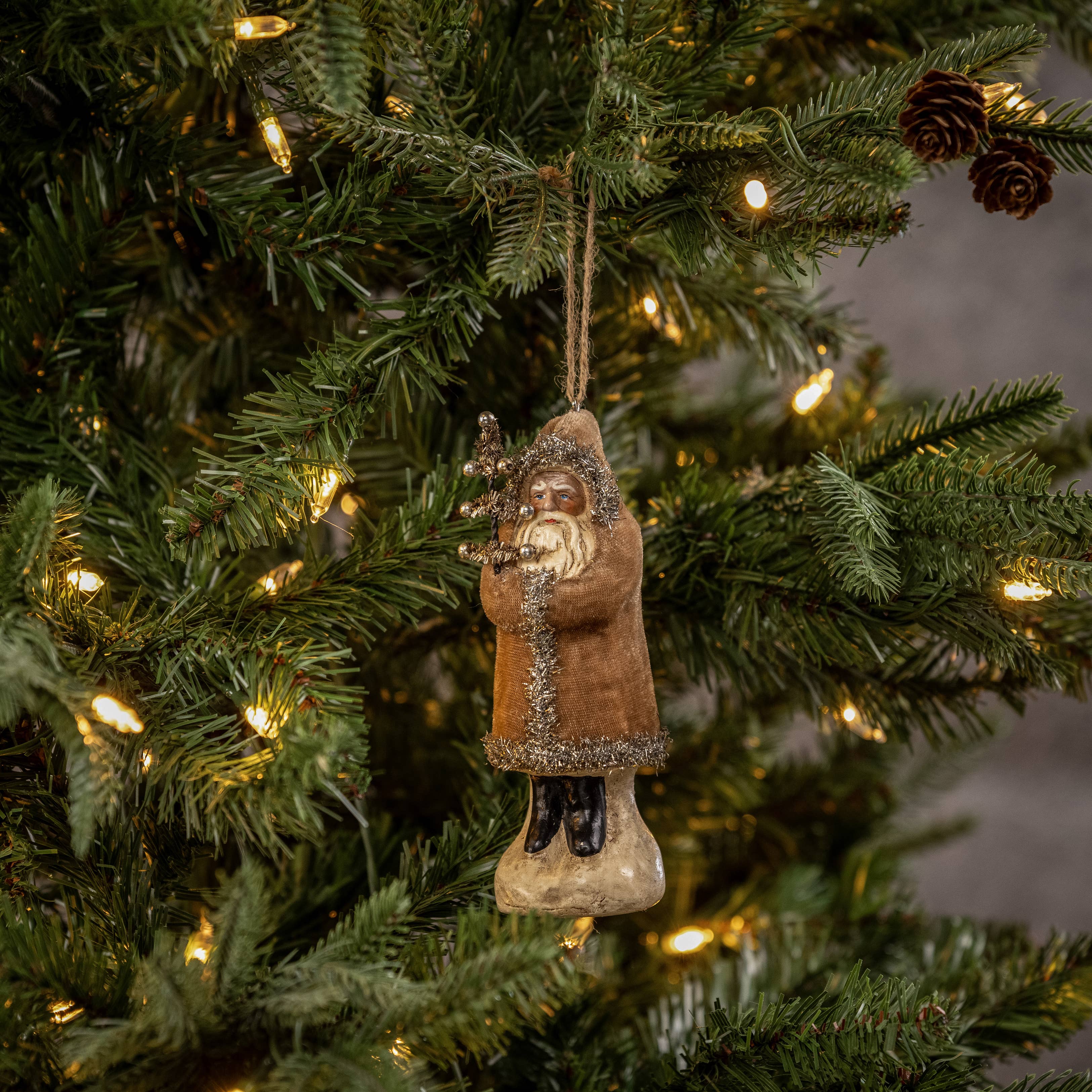 Fawn Velvet Belsnickle Ornament