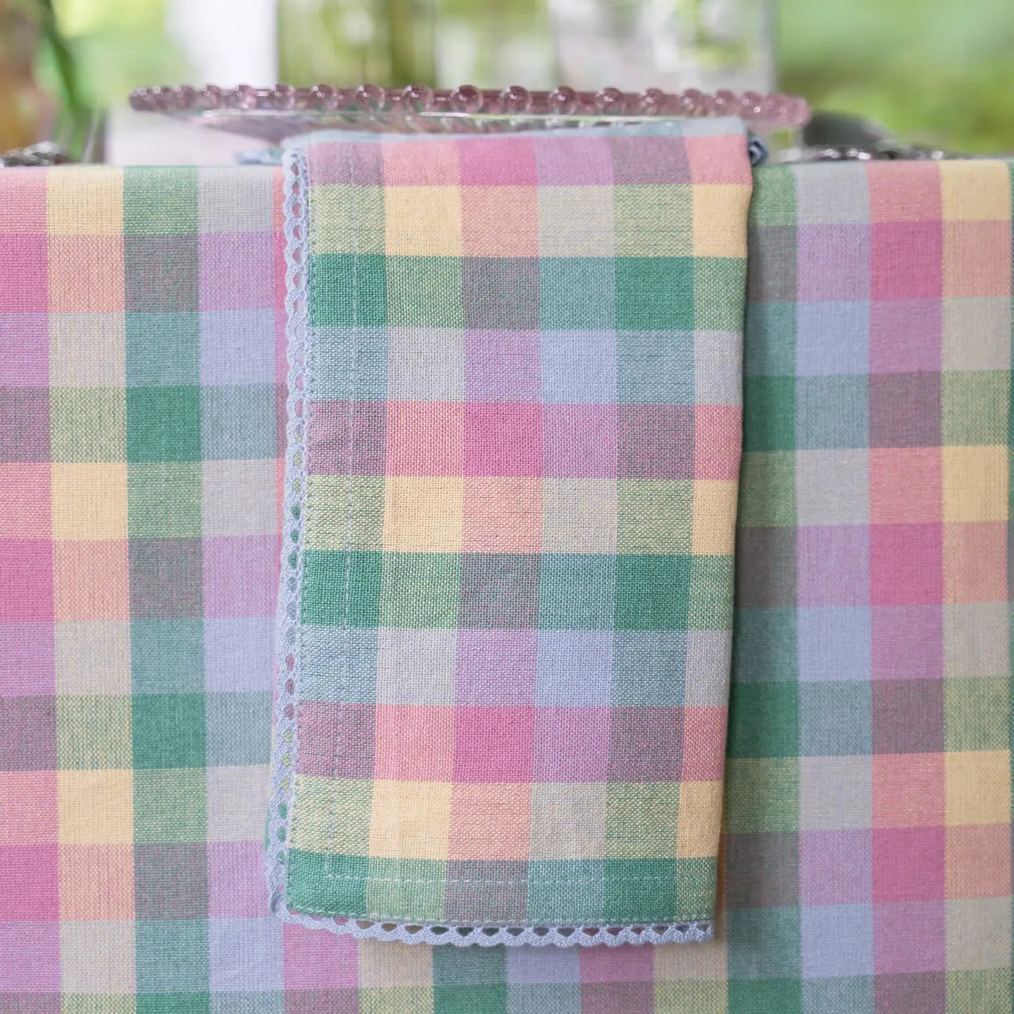 Spring Garden Plaid Napkin Set of 4