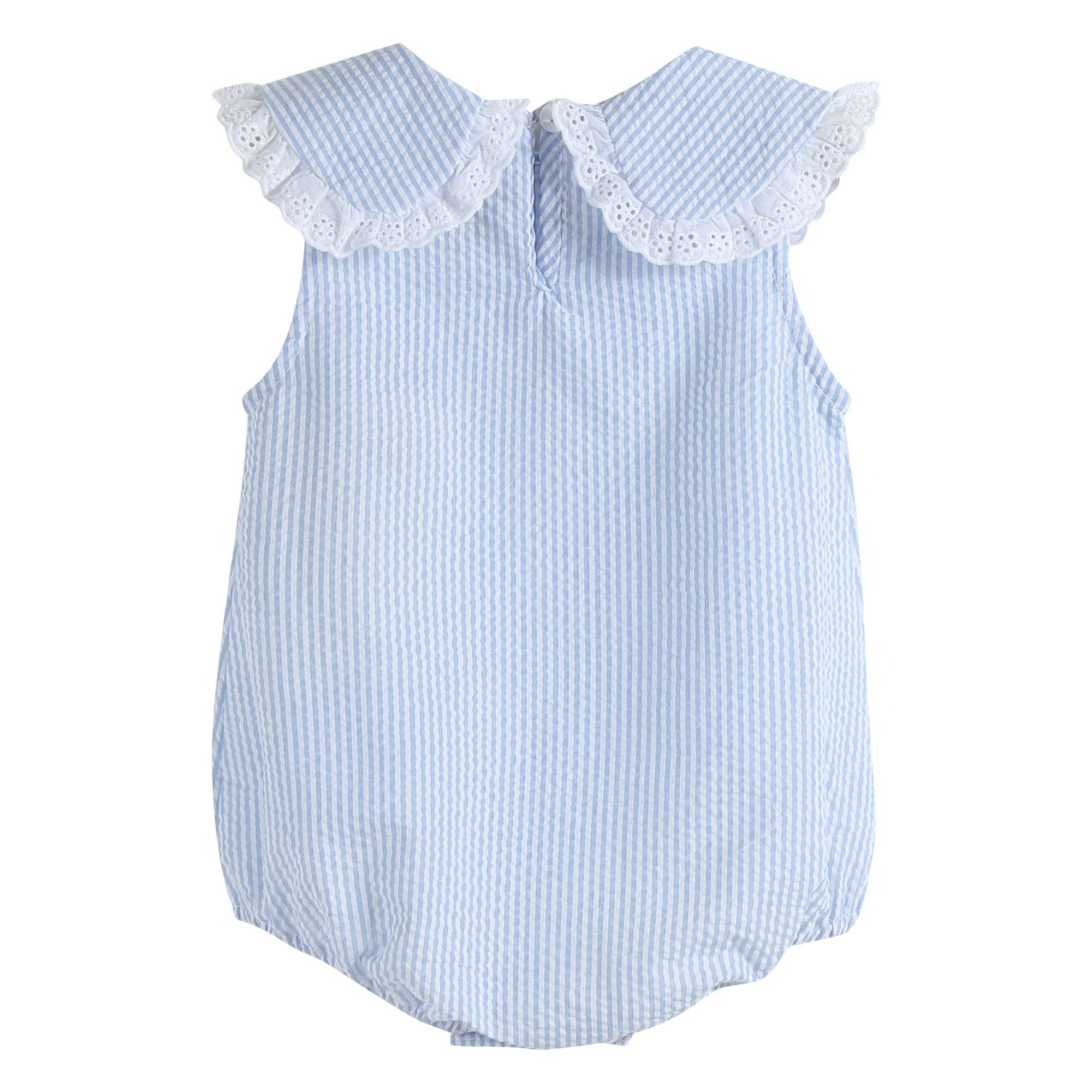 Seersucker Collared Bubble Romper