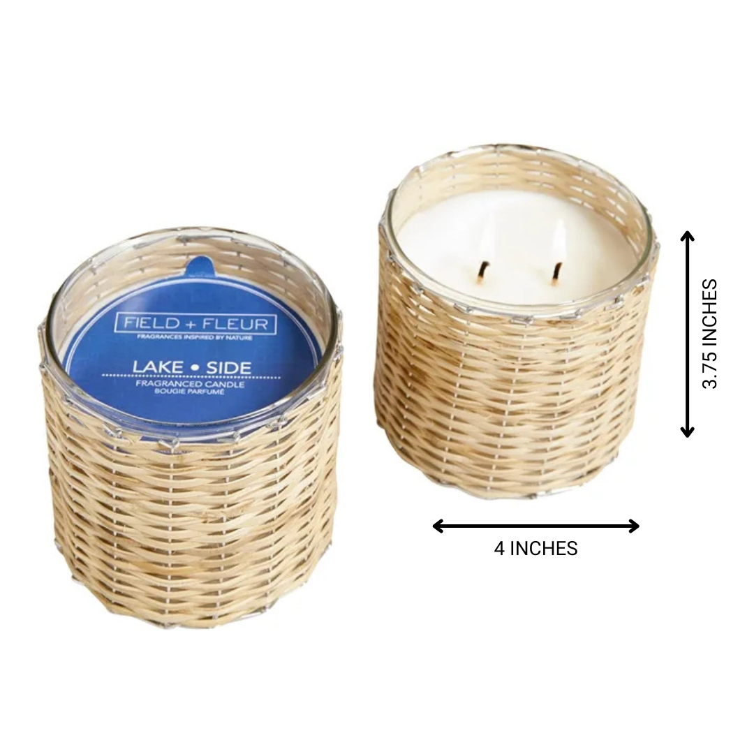 Lake Side 2 Wick Handwoven Candle
