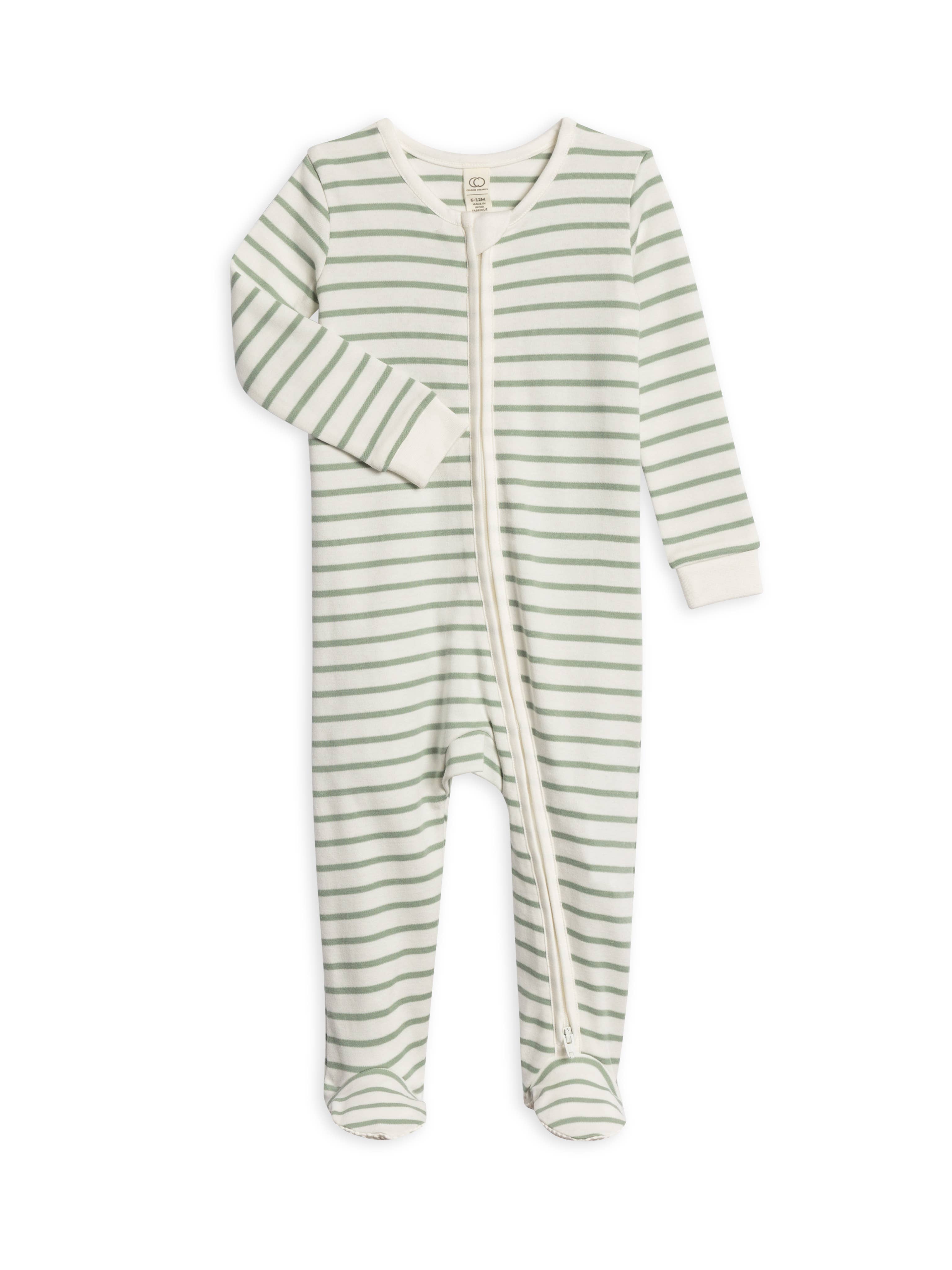 Organic Baby Peyton Footed Sleeper Vitto Stripe