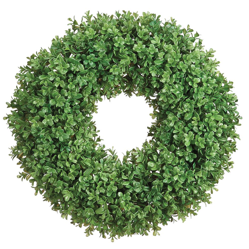 Faux Thick Boxwood Wreath 21"