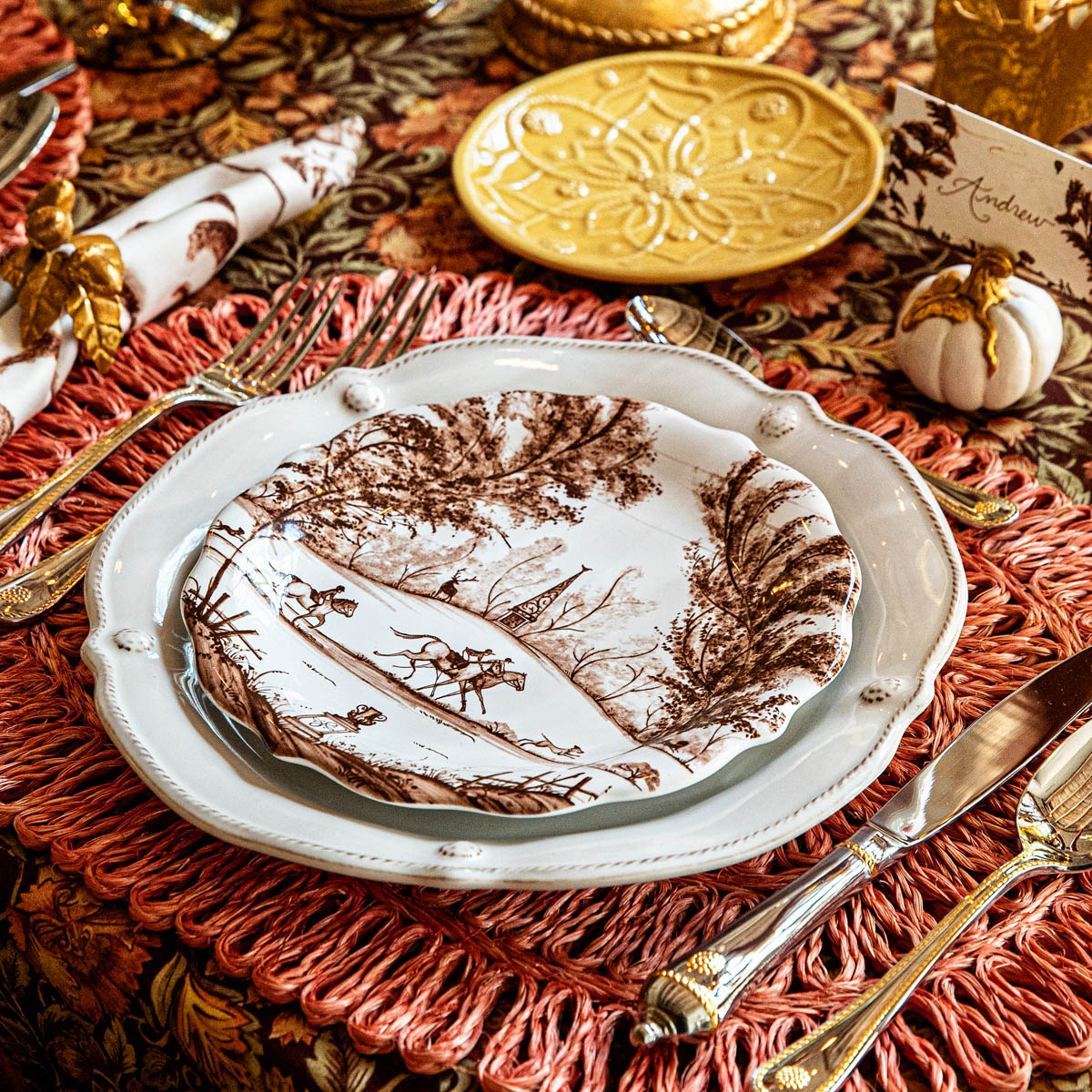 Country Estate Harvest Party Plate Set of 4