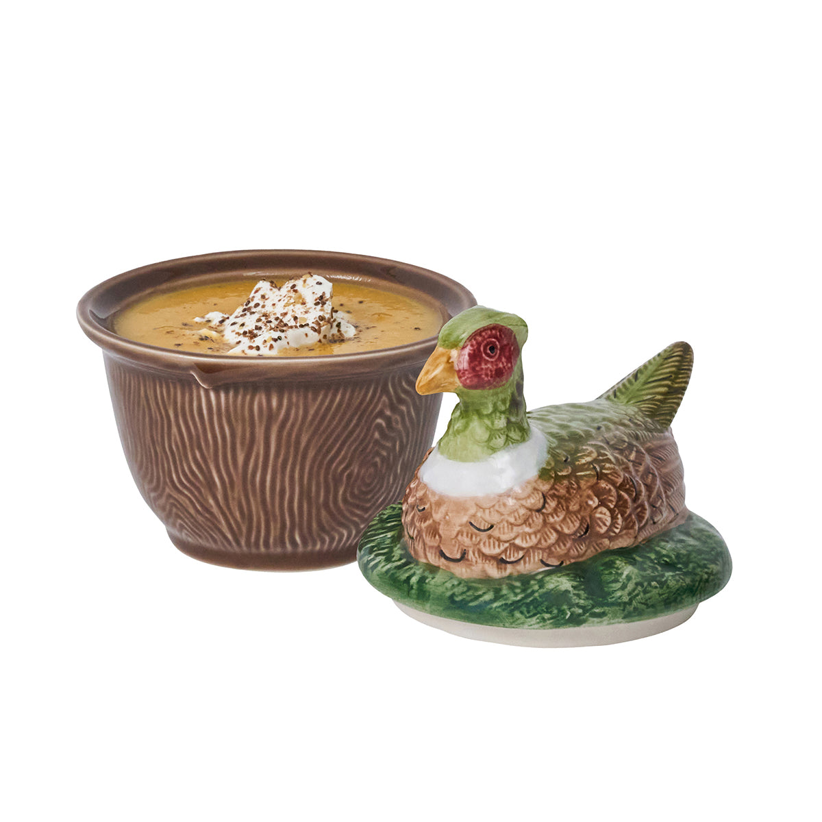 Forest Walk Pheasant Bowl with Lid Set of 2