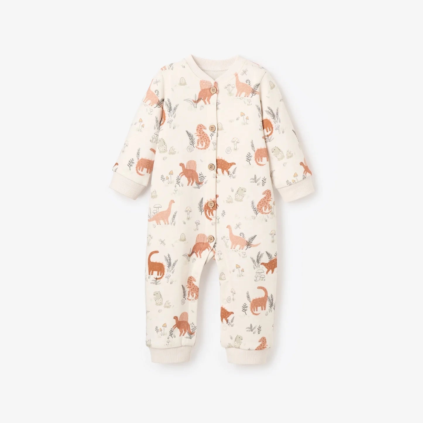 Dinosaur Organic Printed Fleece Jumpsuit