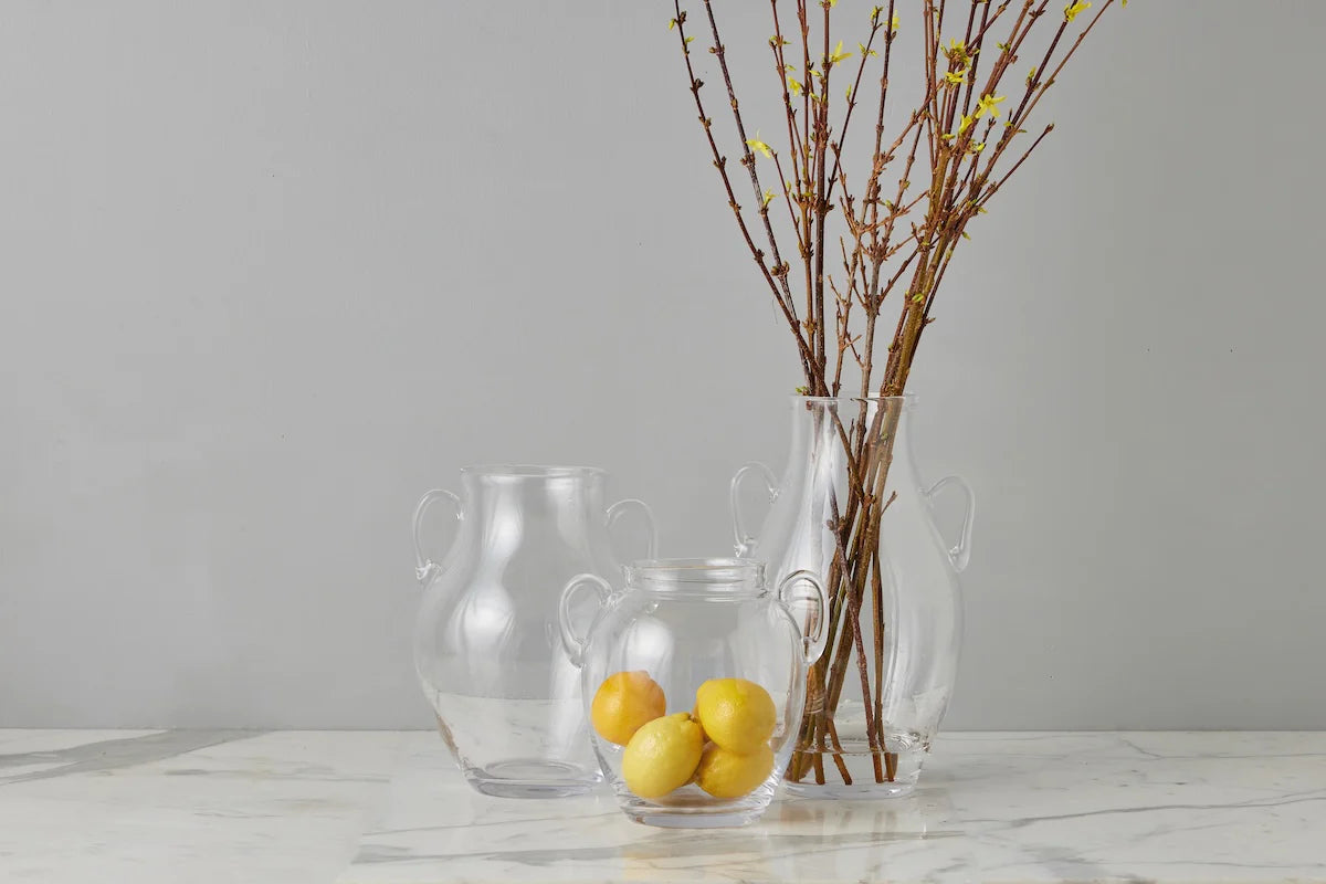 Clear Glass Amphora