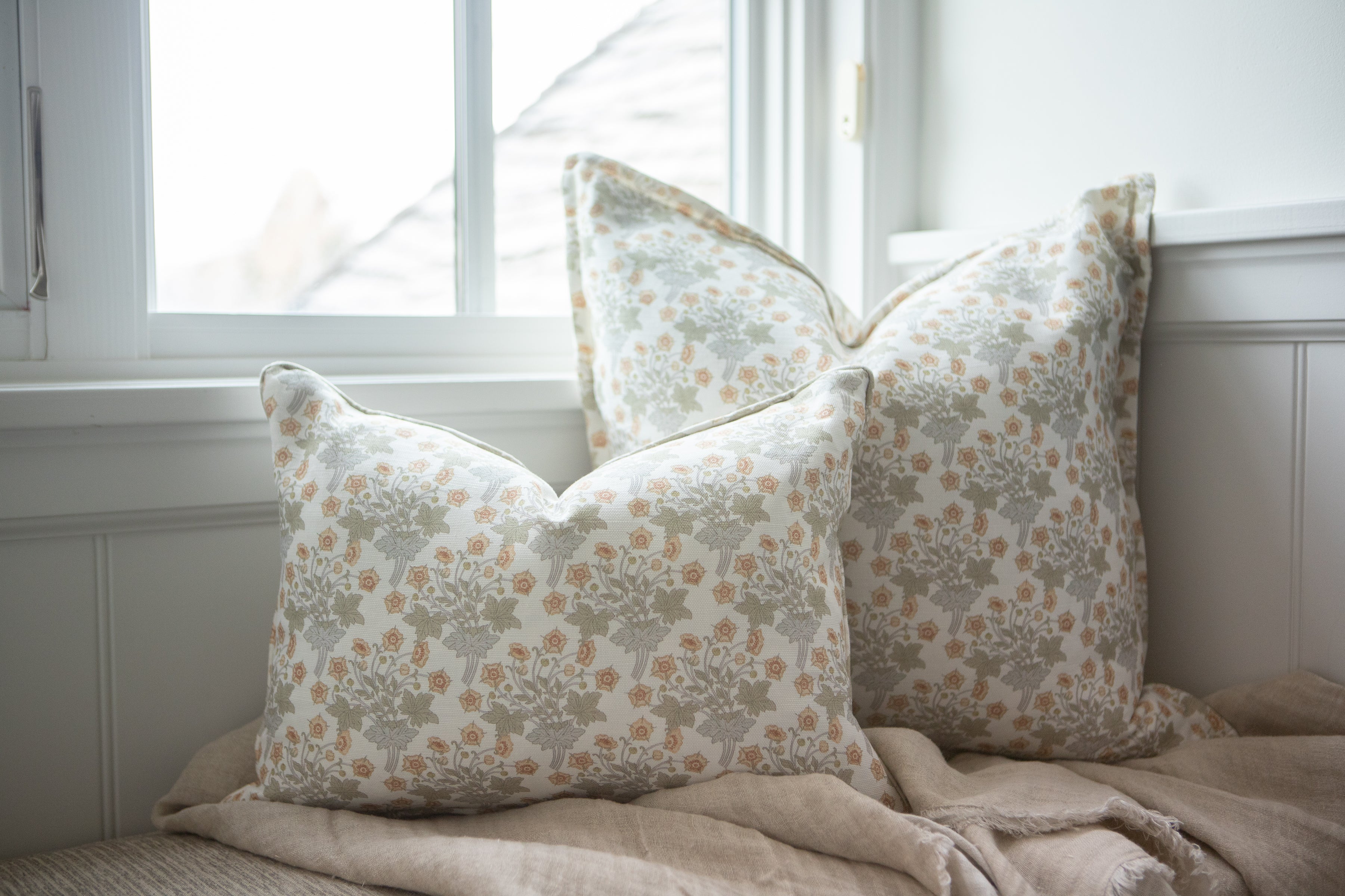 Yellow Bouquet Self Welt Pillow
