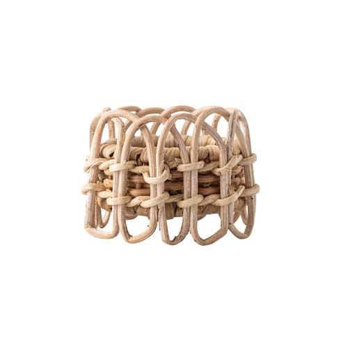 Provence Rattan Napkin Ring Set - Whitewash