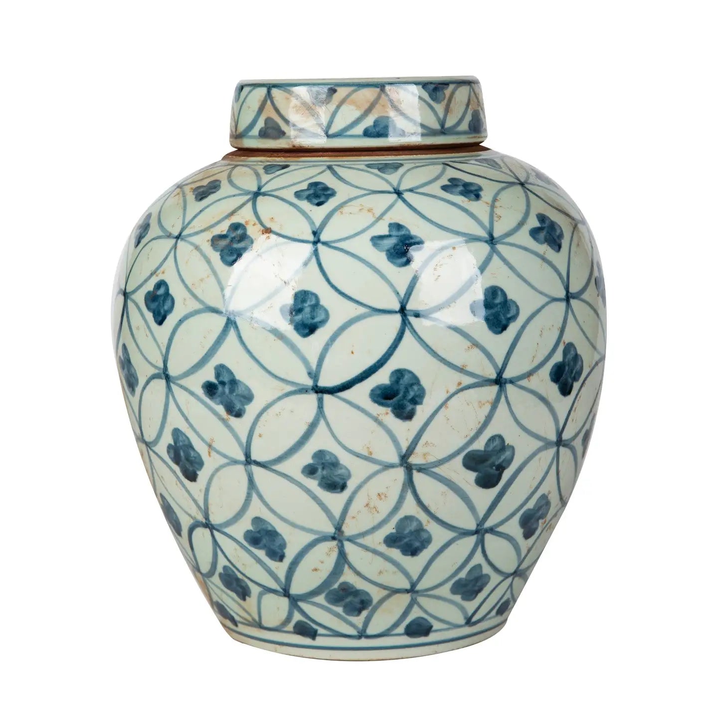 Blue and White Ming Jar Coin Motif