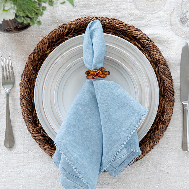 Berry Trim Napkin Chambray Set