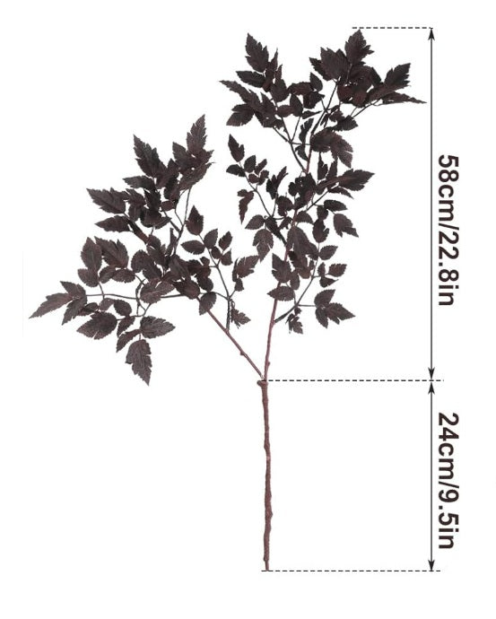 Plum Cimicifuga Ramosa Leaf Branch 32"