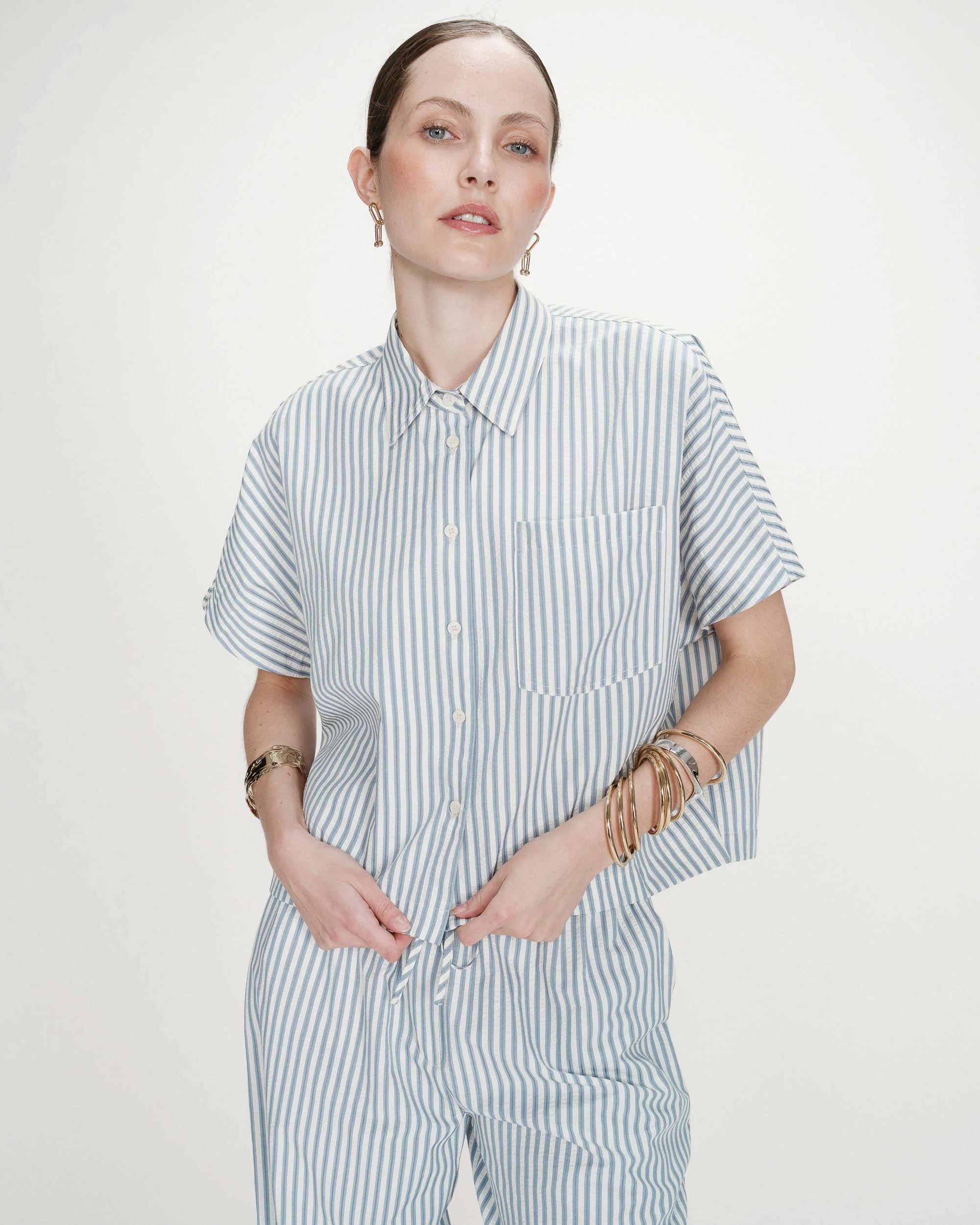 Wide Striped Bleuet Vercia Shirt