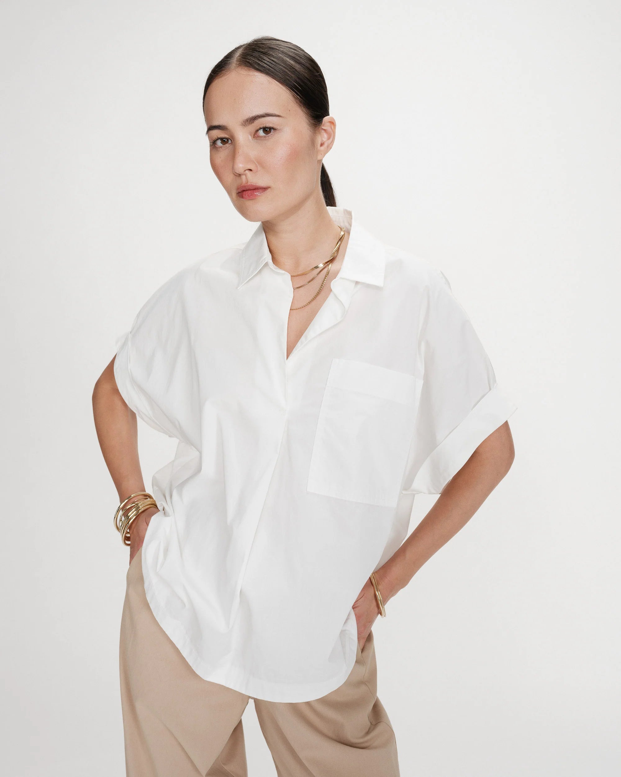 Versigny Ivoire Loose Cotton Blouse