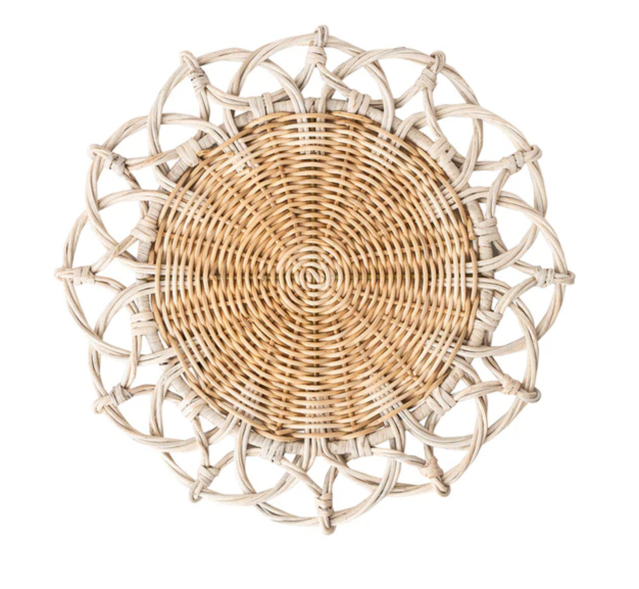 Provence Rattan Whitewash Placemat Set of 2