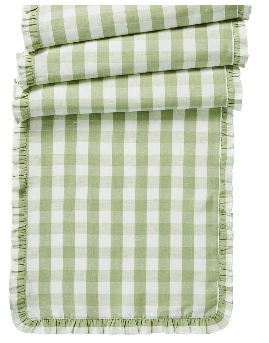 Gingham Ruffle Table Runner