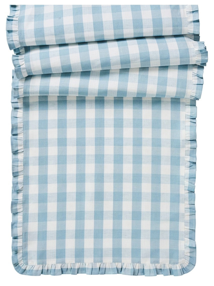 Gingham Ruffle Table Runner