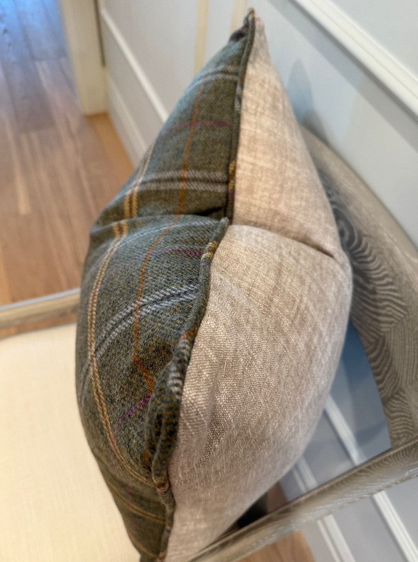 Fox Hunt Plaid Pillow 22 x 22
