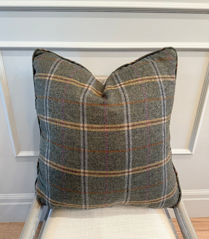 Fox Hunt Plaid Pillow 22 x 22