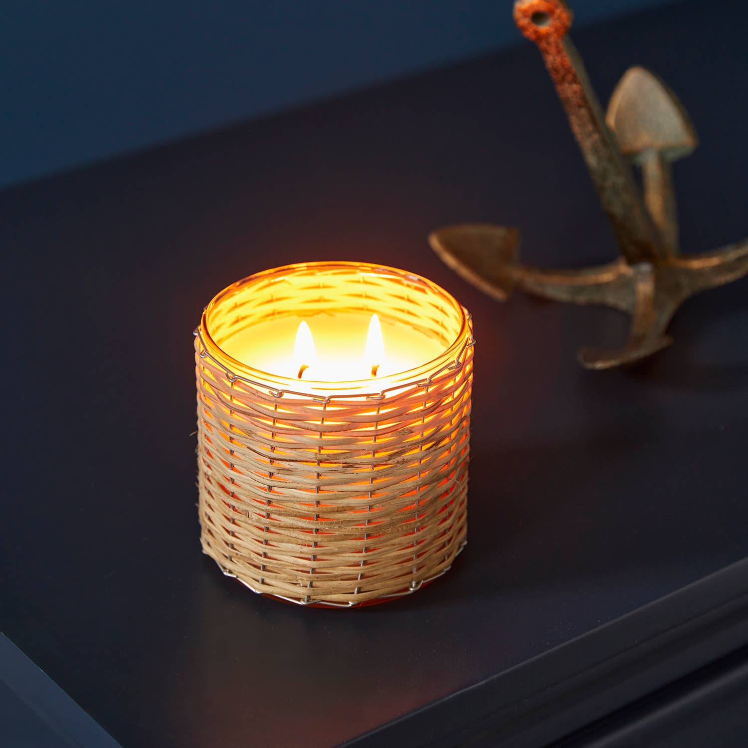 Lake Side 2 Wick Handwoven Candle