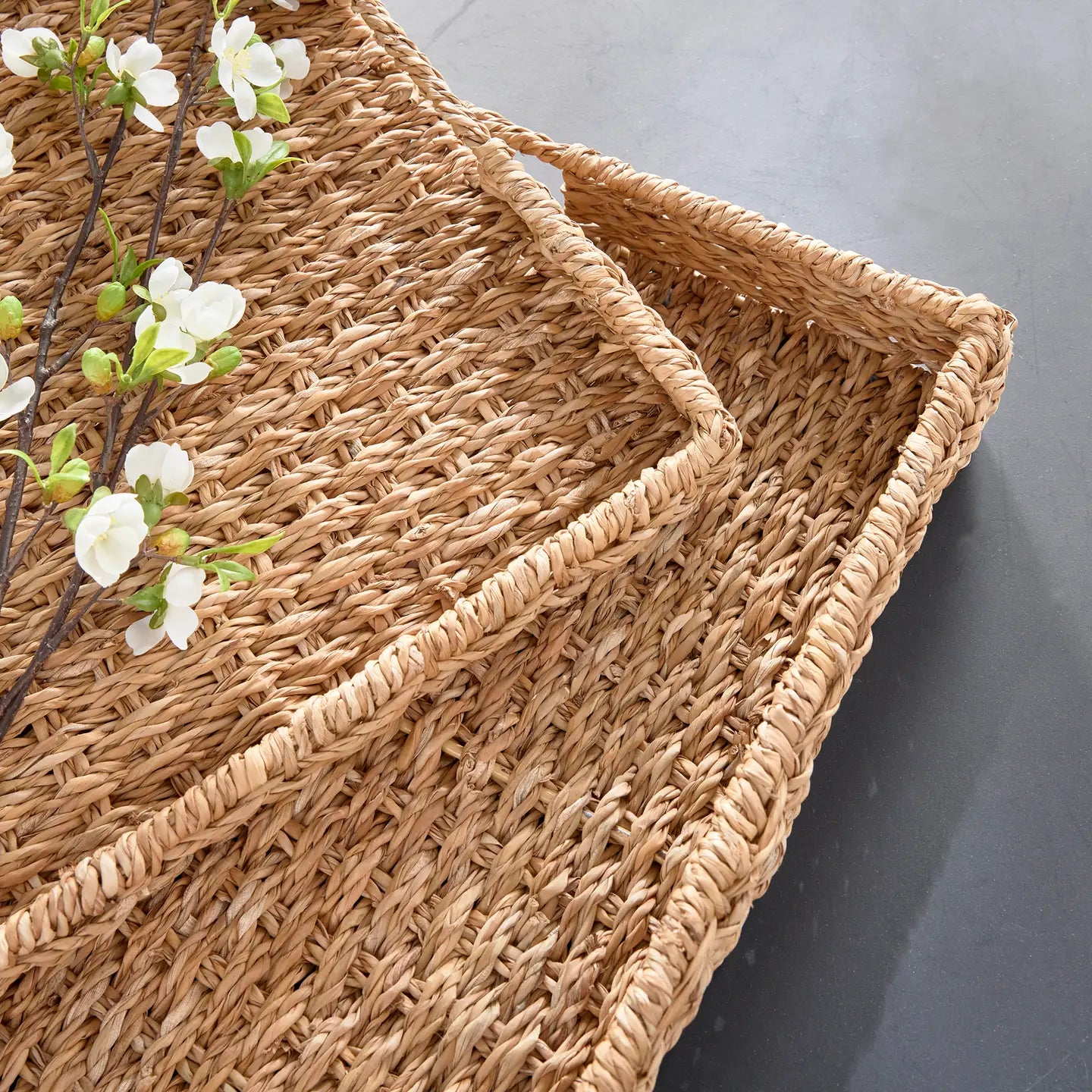 Seagrass Rectangular Tray Set