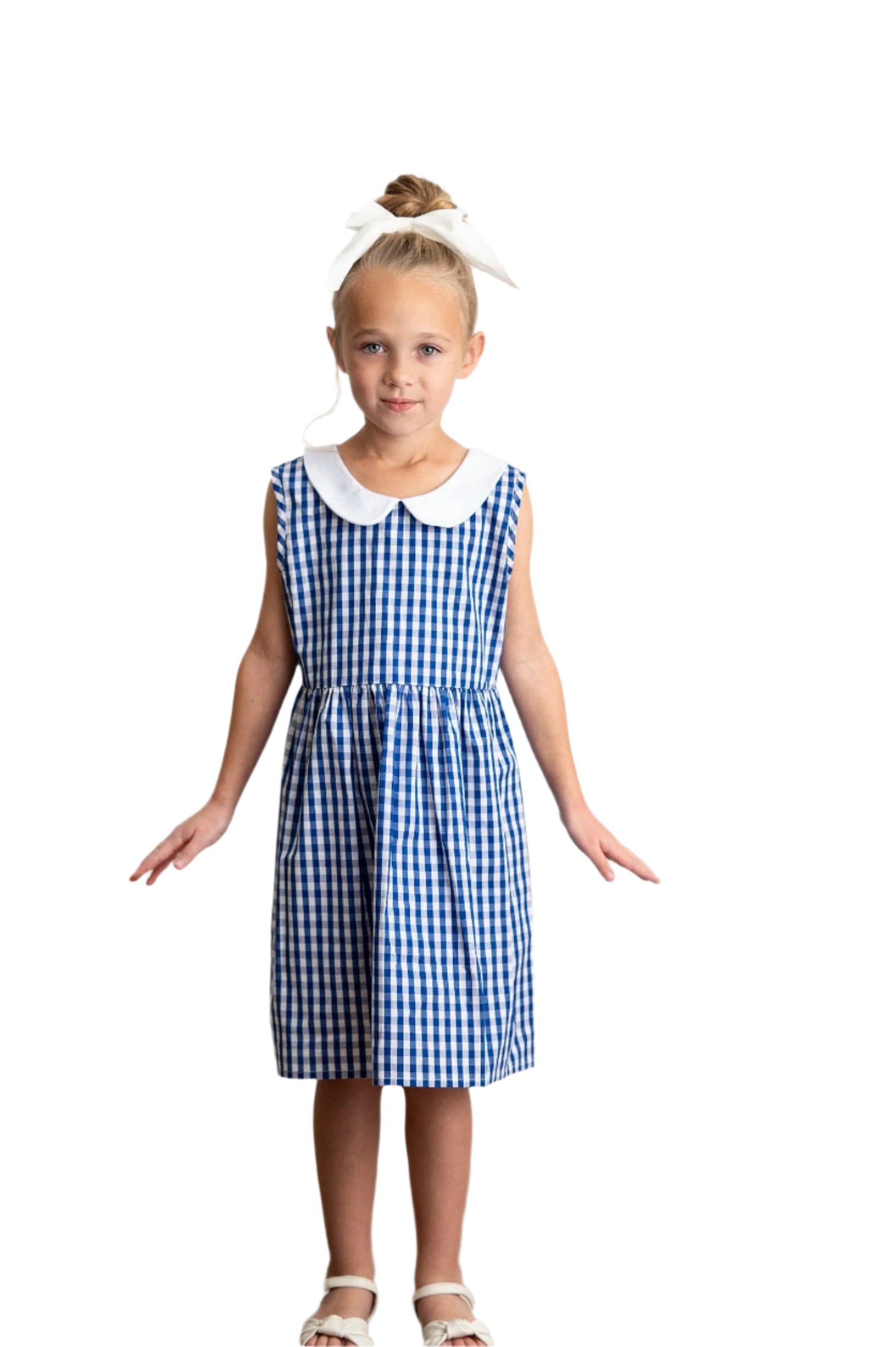 Kids Navy Check Gingham Dress