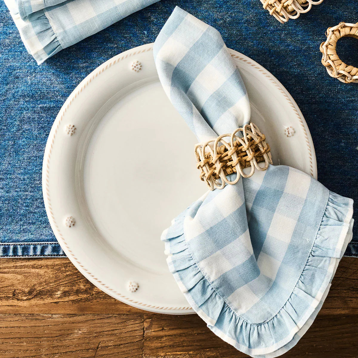 Gingham Ruffle Napkin Set