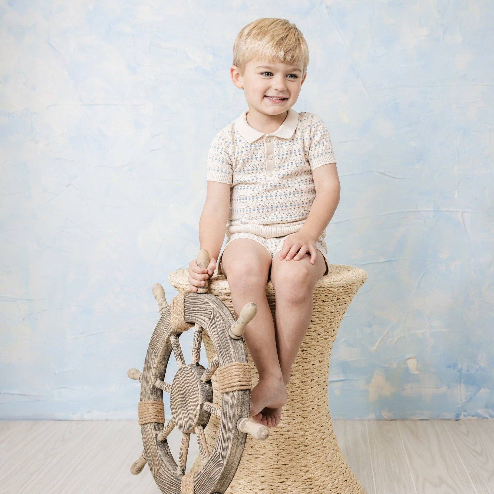 Pointelle Jacquard Knit Set