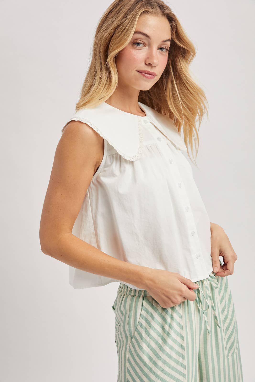 Off-White Peter Pan Collared Blouse