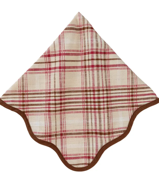 Harvest Tartan Napkin ­ Mulberry/Brown