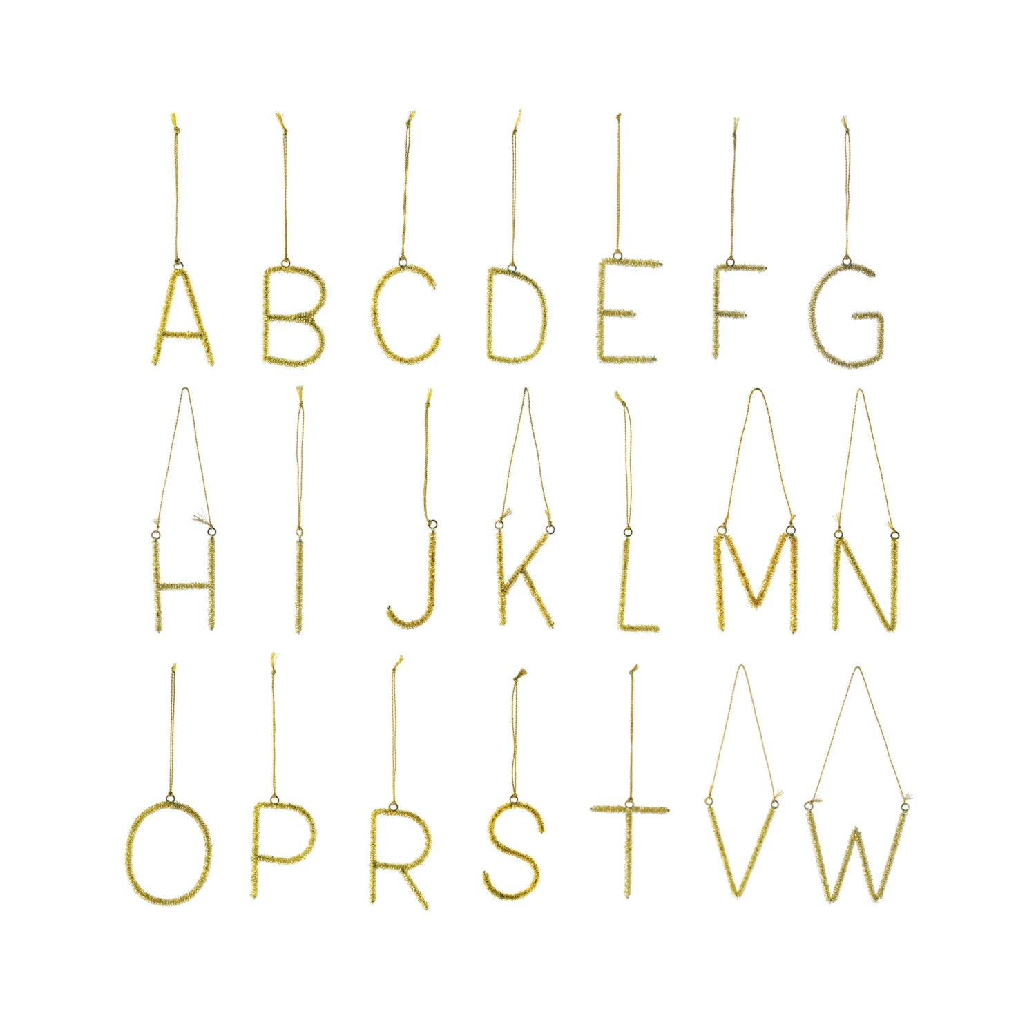 Metal Alphabet Tag with Beads Gold