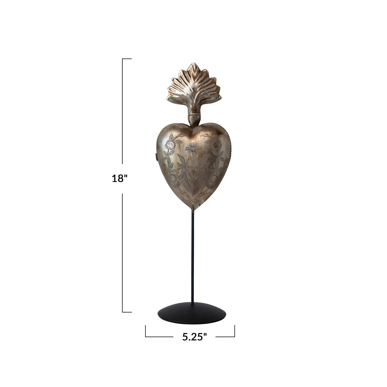 Metal Opening Sacred Heart on Stand
