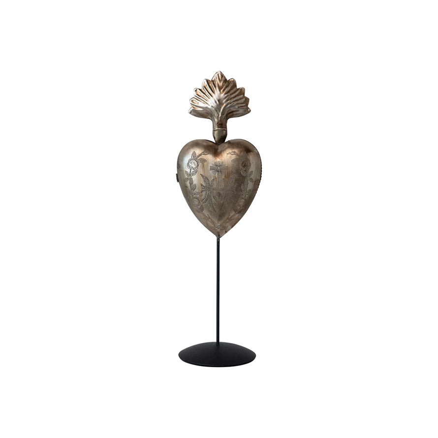 Metal Opening Sacred Heart on Stand